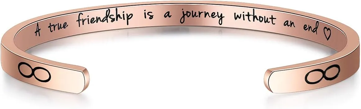 fomissky-sisa Friendship Bracelet Stainless Steel Bracelets for Women Girls, Friend Gifts Hidden Message Cuff Bracelets