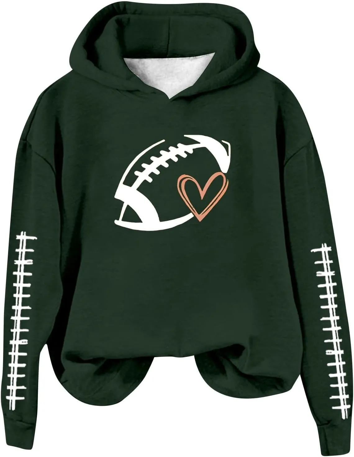 Football Sweatshirts for Women Game Day Hoodie Graphic Print Sweatshirt Fashion Fall Sports Long Sleeve Pullover Tops