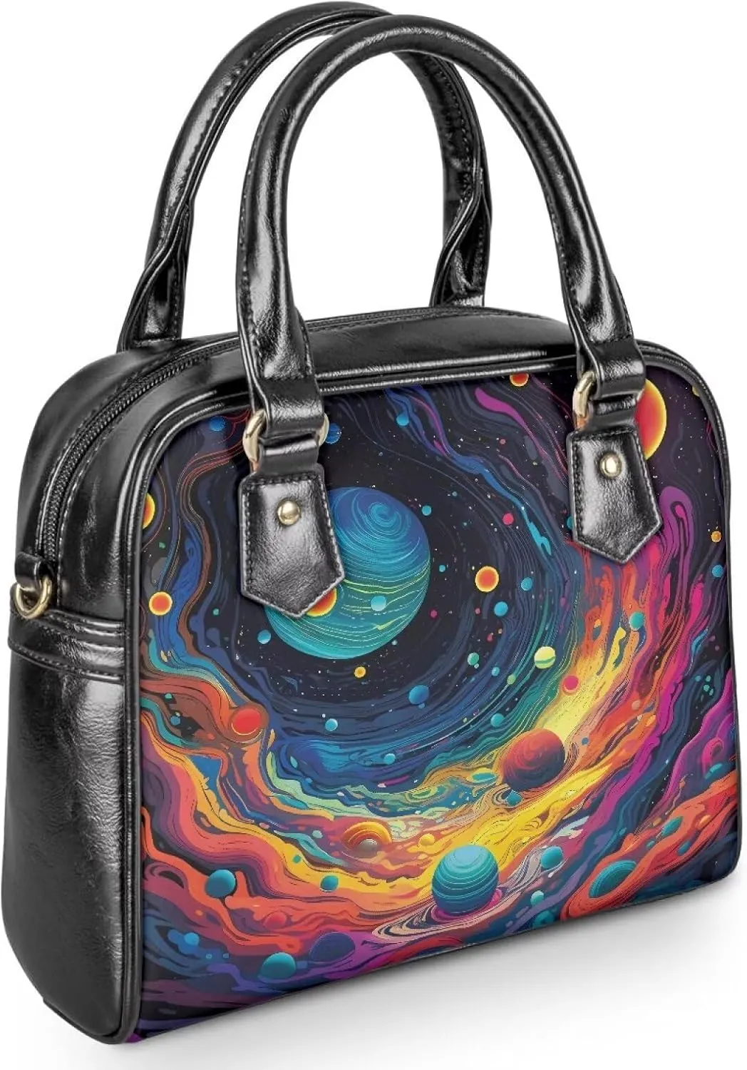 Forchrinse Wild Leopard Cheetah Print Leather Purse for Women Satchel Shoulder Bag Tote Handle Bag for Travel Work Party