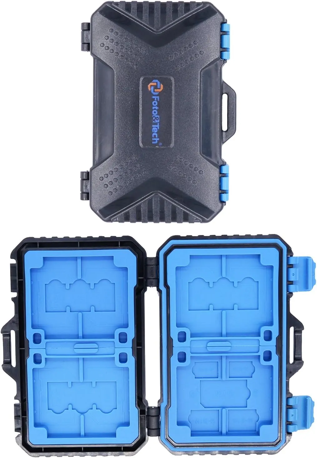 Foto&Tech High Capacity Multi-Format Storage Case - 28 Slot Waterproof Case for SD, CF, TF Cards; Includes Micro SD, SIM Card Holders