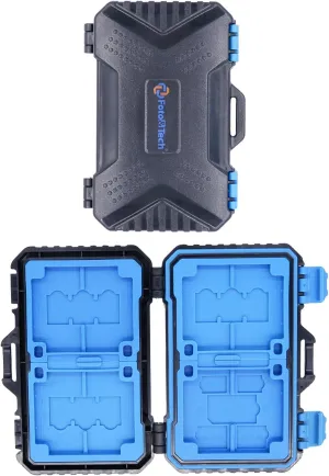 Foto&Tech High Capacity Multi-Format Storage Case - 28 Slot Waterproof Case for SD, CF, TF Cards; Includes Micro SD, SIM Card Holders
