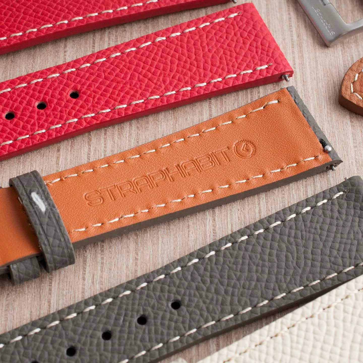 Full Grain Leather Watch Strap - Quick Release Watch Band Replacement - Epsom Leather Watch Band for Men and Women 19mm 20mm 21mm 22mm