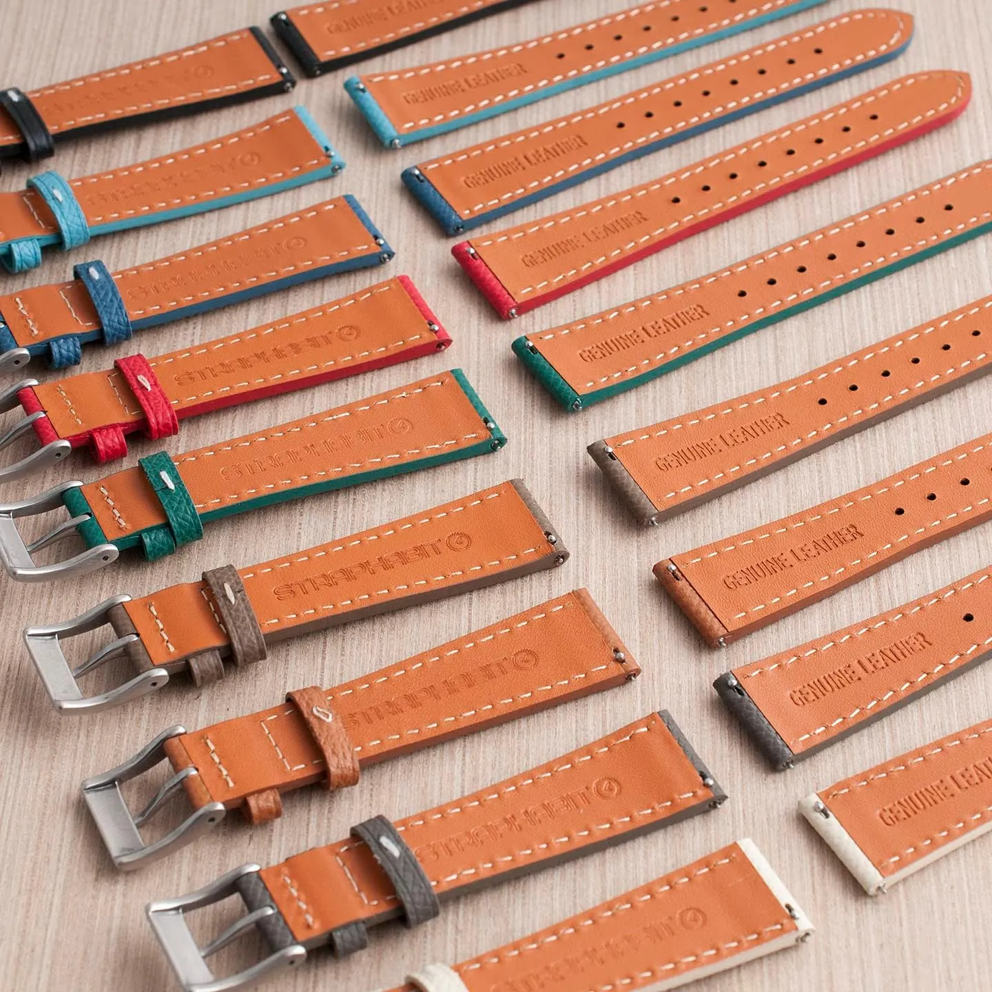 Full Grain Leather Watch Strap - Quick Release Watch Band Replacement - Epsom Leather Watch Band for Men and Women 19mm 20mm 21mm 22mm