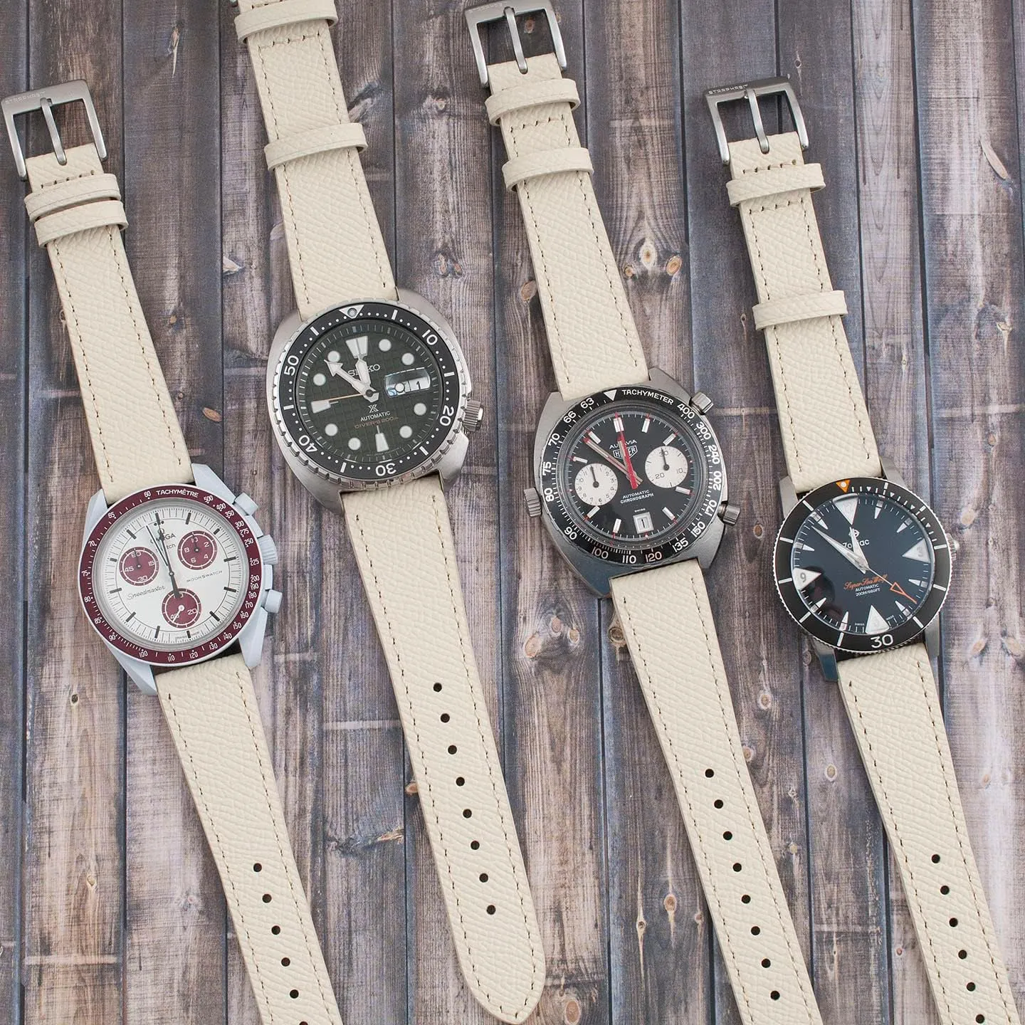 Full Grain Leather Watch Strap - Quick Release Watch Band Replacement - Epsom Leather Watch Band for Men and Women 19mm 20mm 21mm 22mm