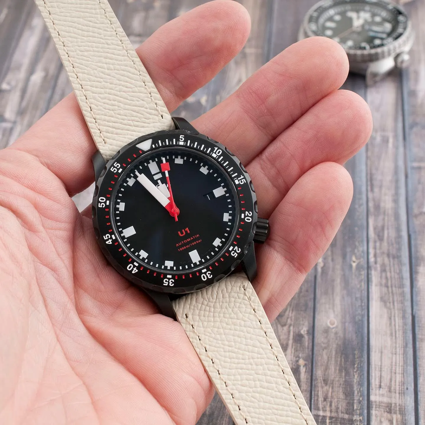 Full Grain Leather Watch Strap - Quick Release Watch Band Replacement - Epsom Leather Watch Band for Men and Women 19mm 20mm 21mm 22mm