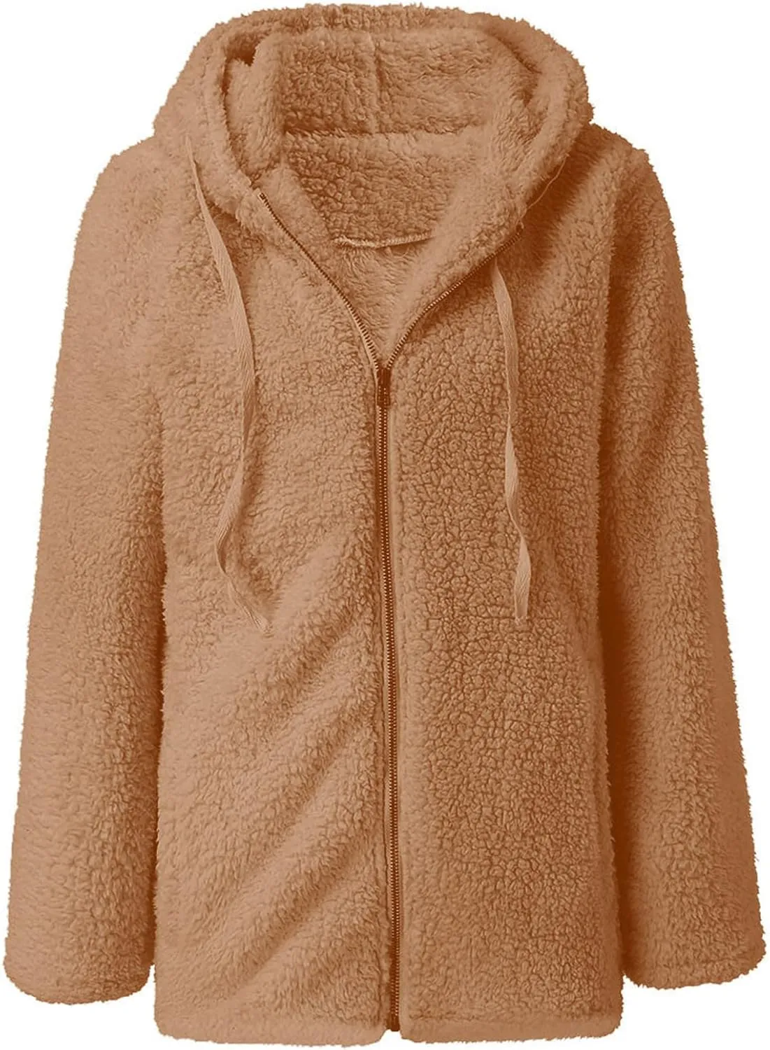 Fuzzy Fleece Jacket for Women Fall Winter Warm Shaggy Teddy Coats Oversized Zip Up Faux Fur Sherpa Hoodies Outwear