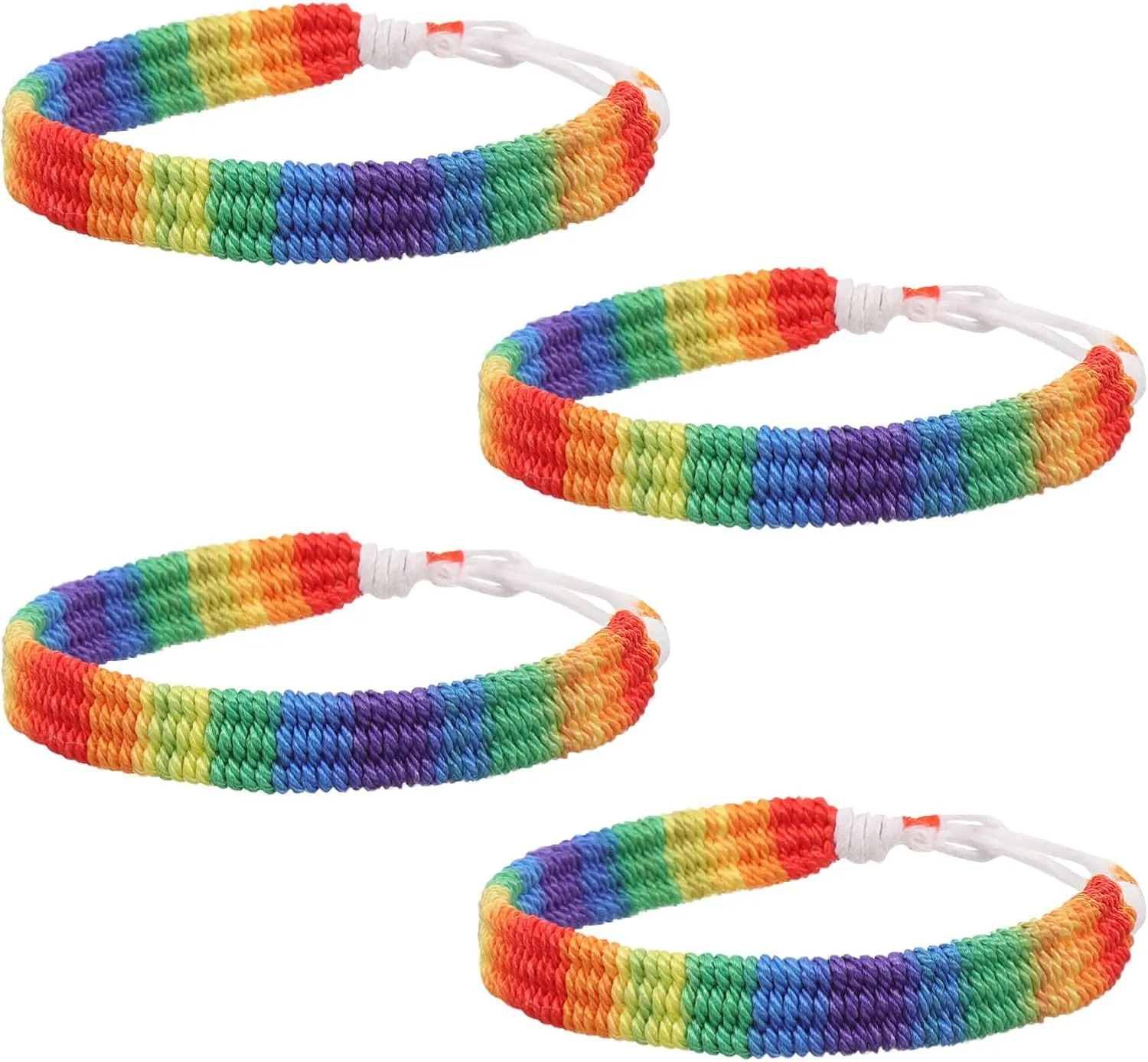 GALPADA Fashionable Rainbow Woven Bracelets Set 4pcs Braided Workmanship Ideal for Women