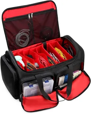 Gatycallaty Cable Bag Music Dj Band Equipment Cable Bag Music Dj Band Equipment High Capacity Gig Band Cable File Bag High Capacity Gig Band Cable File Bag (Red)