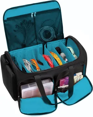 Gatycallaty Music Dj Band Equipment Bag - High Capacity Gig Band Cable File Bag (BLUE)