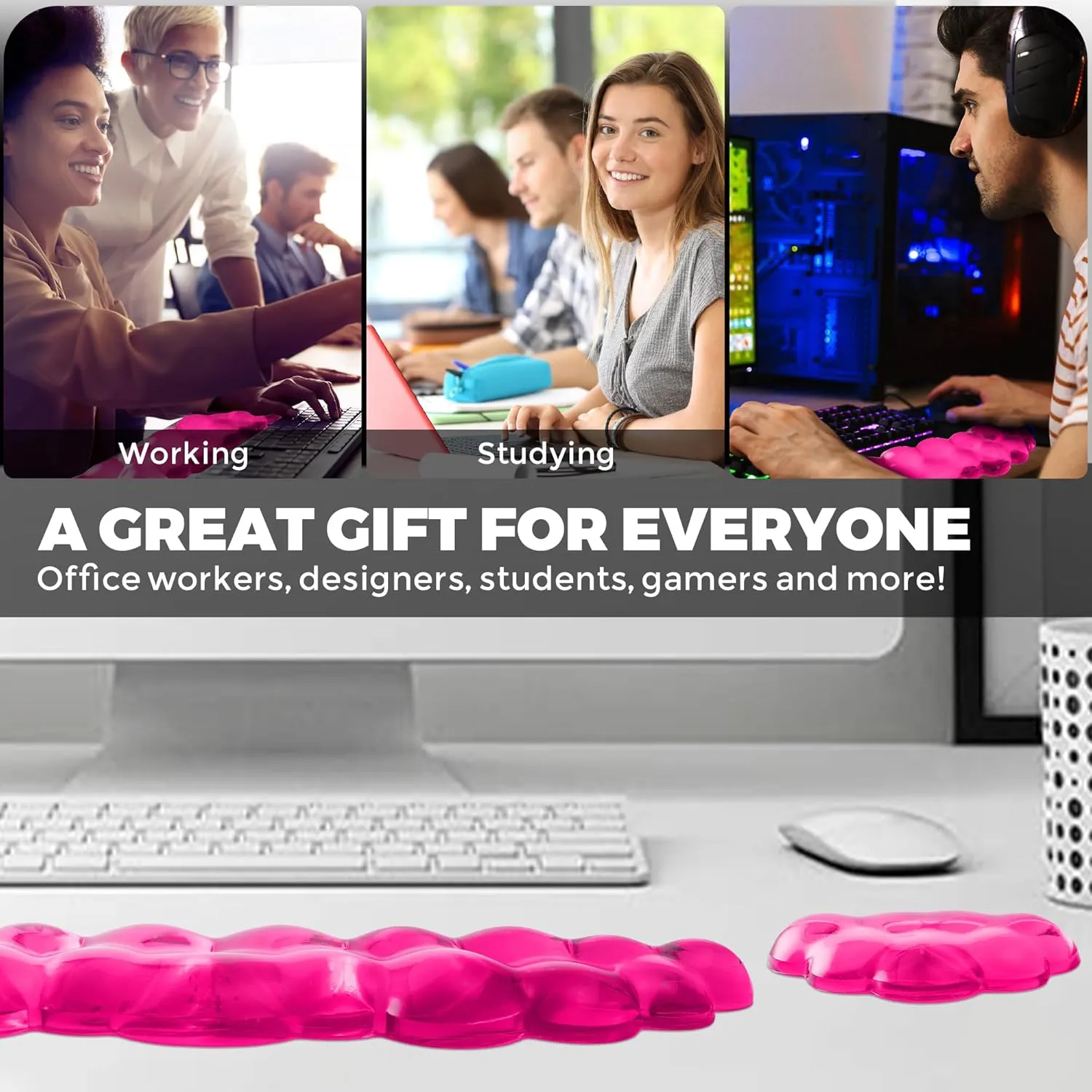 Gel Cloud Keyboard & Mouse Wrist Rest Set - Cloud Keyboard Wrist Rest Pad & Mouse Support for Office Gaming Pad Computer Laptop Ergonomic Comfortable Pain Relief- Cloud Pad Set
