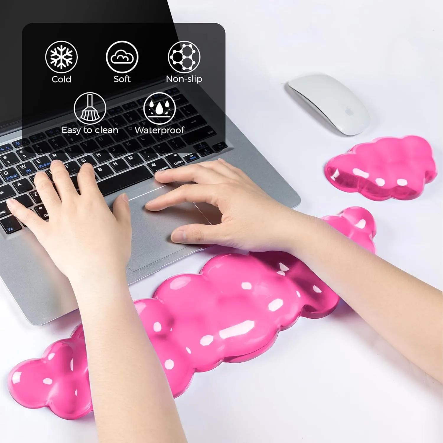 Gel Cloud Keyboard & Mouse Wrist Rest Set - Cloud Keyboard Wrist Rest Pad & Mouse Support for Office Gaming Pad Computer Laptop Ergonomic Comfortable Pain Relief- Cloud Pad Set