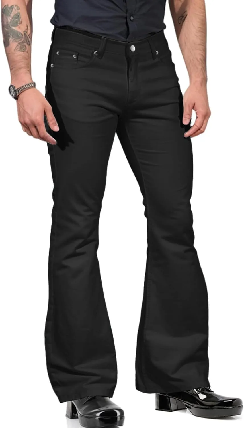 GIERIDUC Men's Drawstring Waist Cargo Pants Men's Classic Fit Dress Pants Black Cotton Cargo Trousers Relaxing Gifts for Men