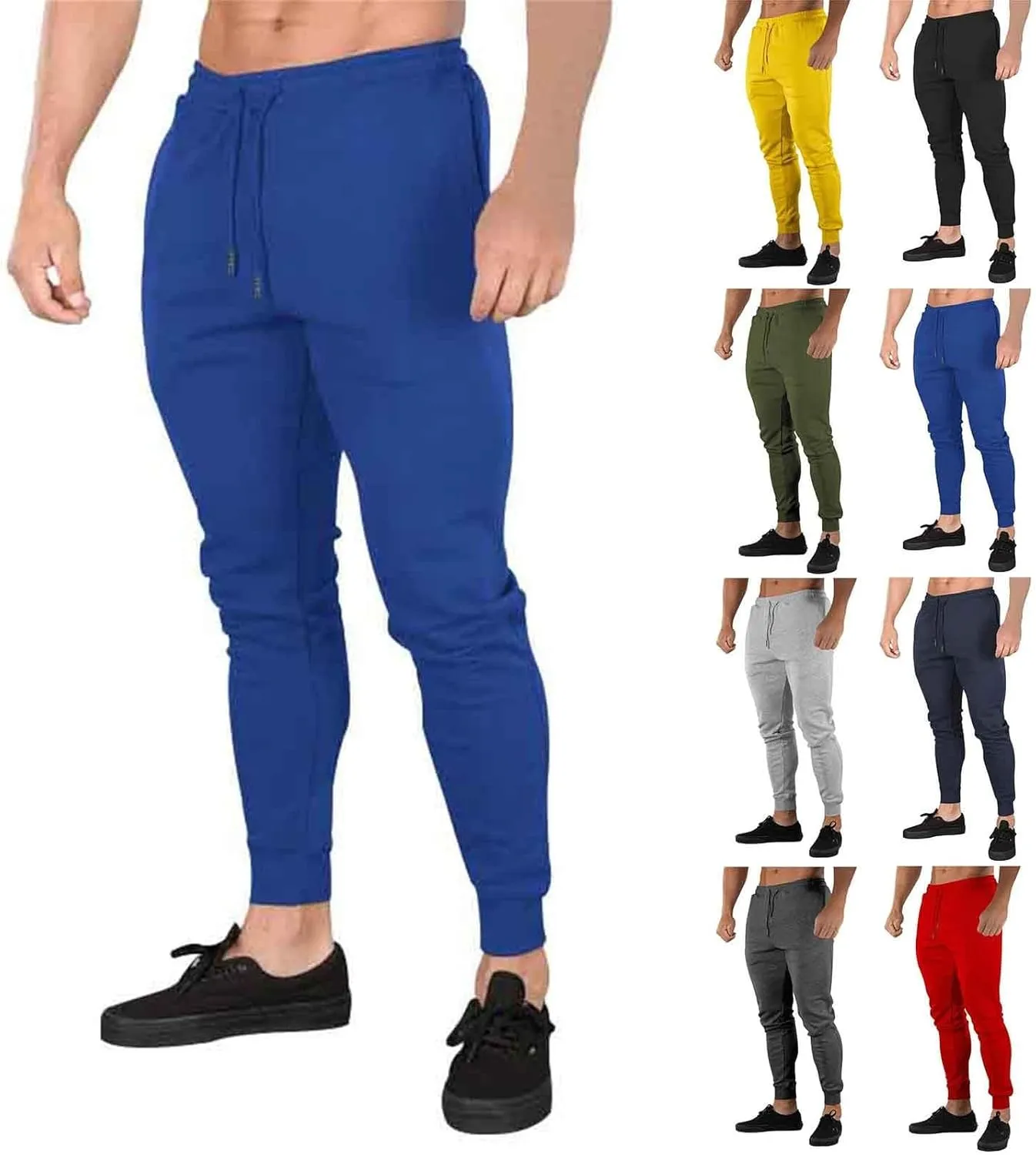 GIERIDUC Mens Heavyweight Fleece Sweatpants Tactical Pants for Men Black Corduroy Pants Mens Skinny Sweatpants
