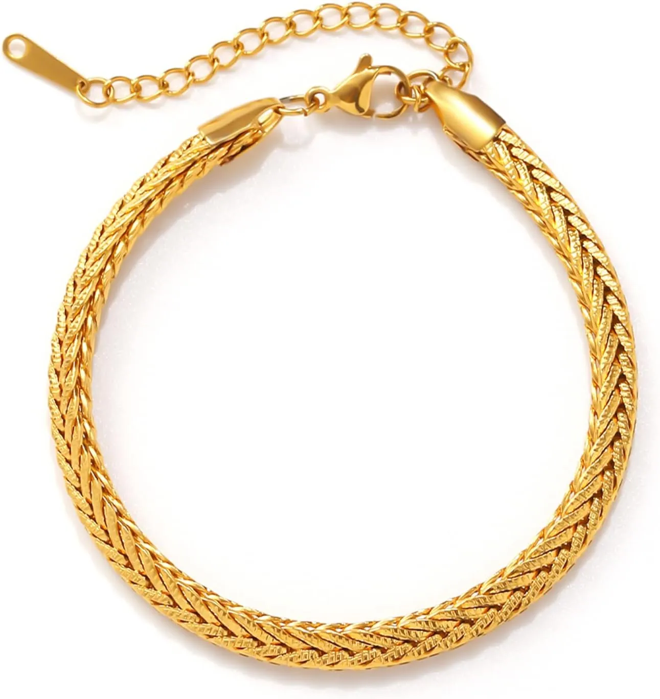 Gold Bracelets for Women Fashion Wide Face Tennis Bracelet for Women 18K Gold Plated Chunky Gold Bracelets for Women Zircon Pendant Chain Bracelet Delicate Thin Gold Bracelets for Women