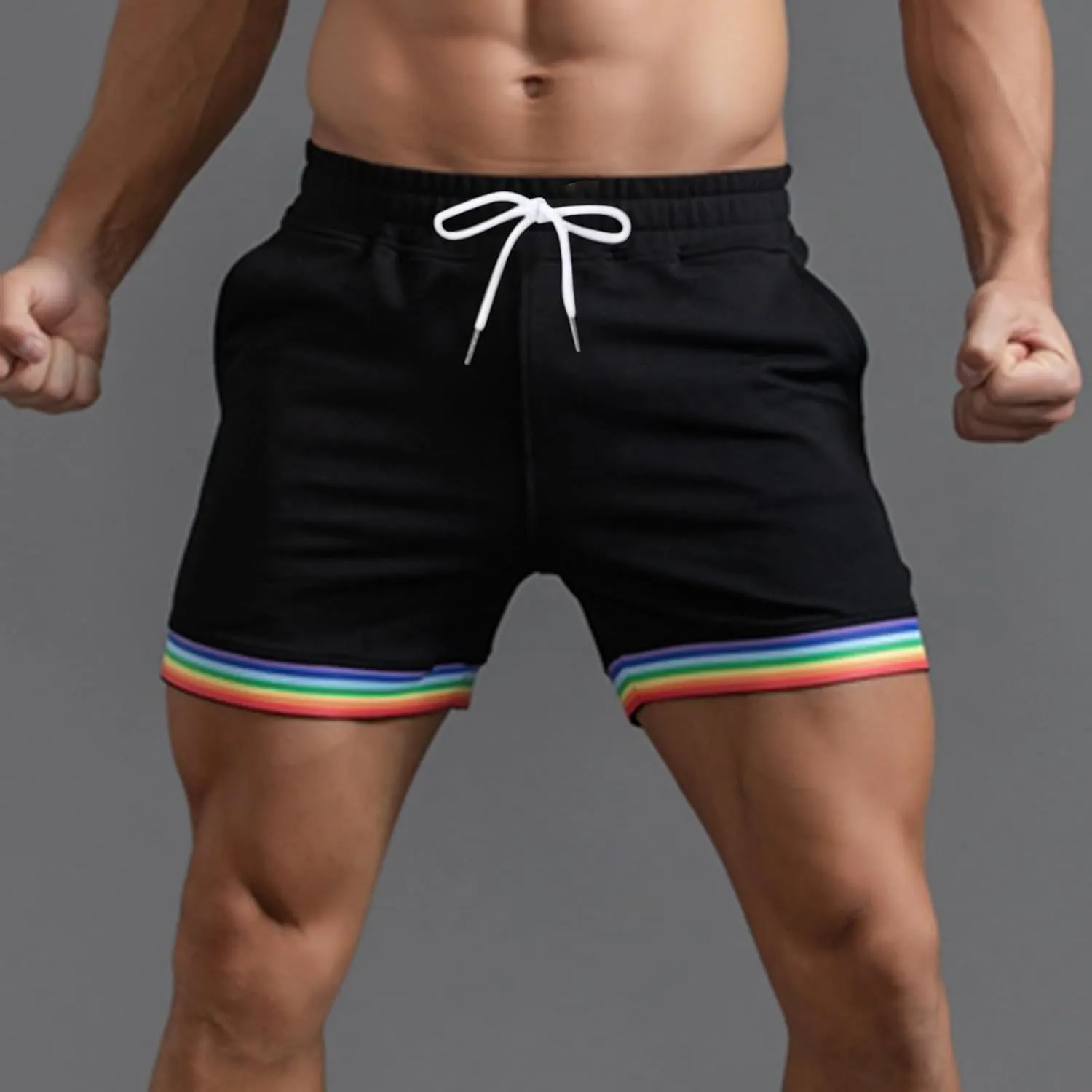 Gym Shorts for Men Slim-Fit Elastic Beach Shorts Gym Basketball Lightweight Classic Regular Activewear Pants