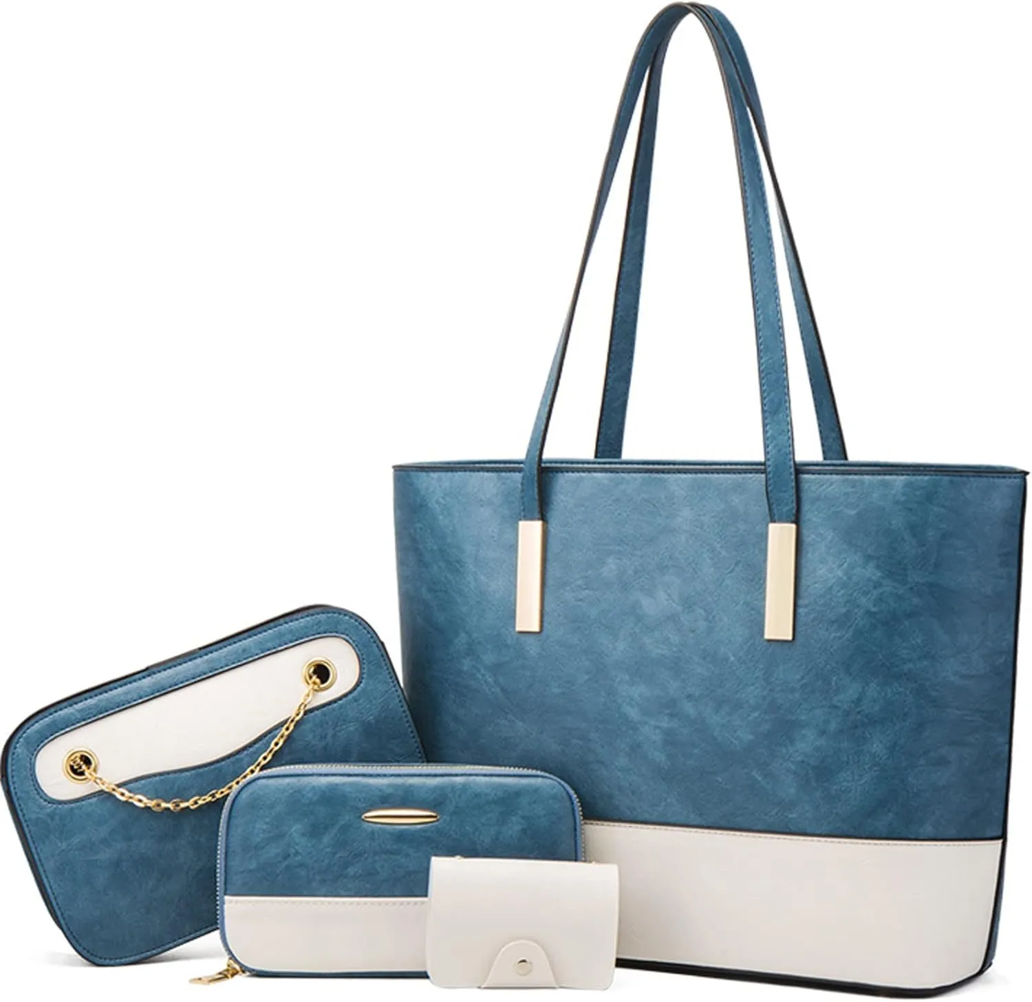 Handbags for women Women Fashion Handbags Wallet Tote Bag Shoulder Bag Top Handle Satchel Purse Set 4pcs