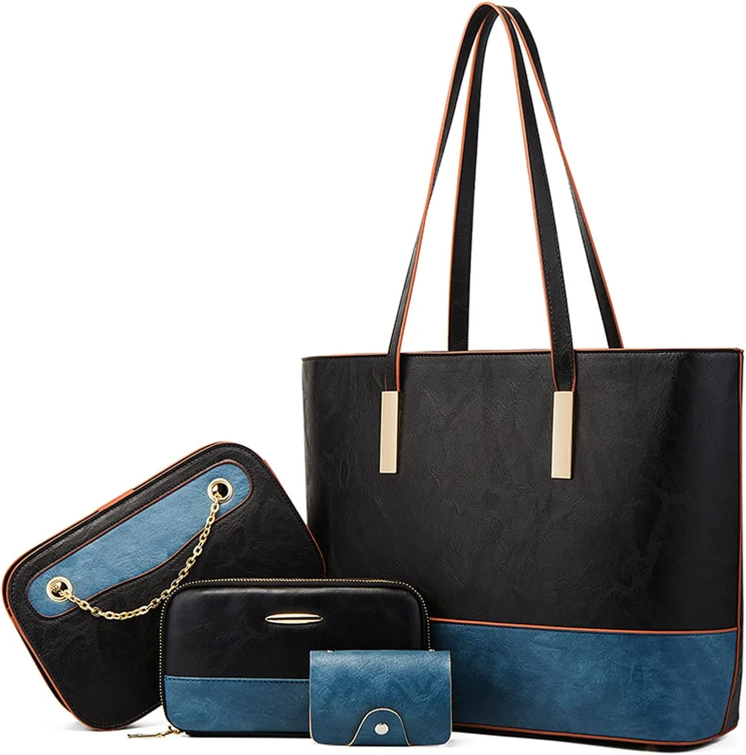 Handbags for women Women Fashion Handbags Wallet Tote Bag Shoulder Bag Top Handle Satchel Purse Set 4pcs