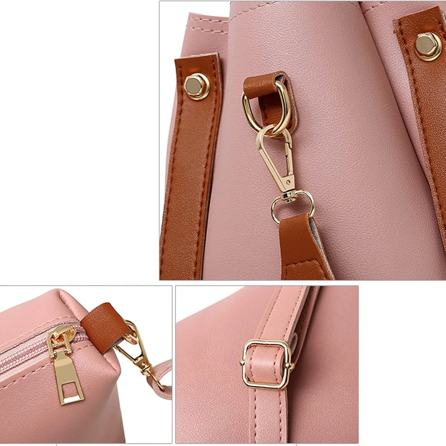Handbags for women Women Handbags Faux Leather Tote Bags Shoulder Bag Top Handle Satchel Purse Handbag Set 4pcs