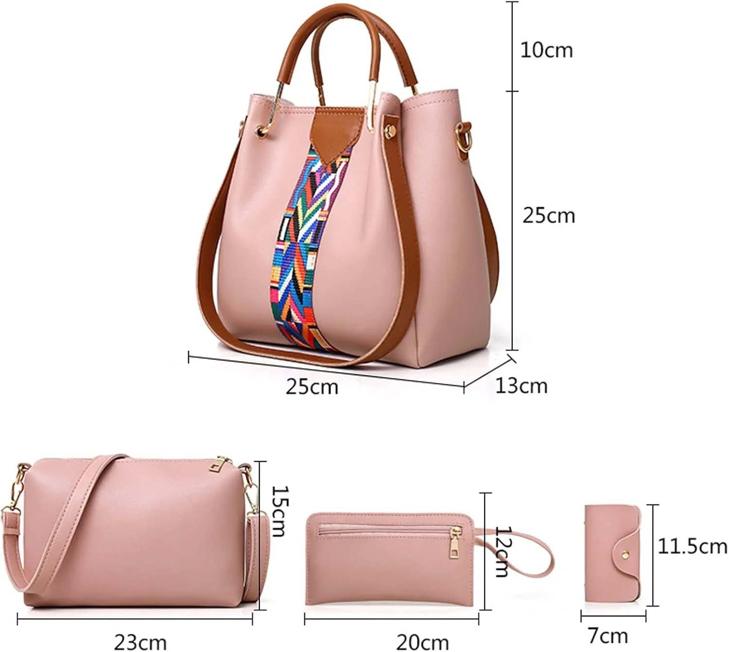 Handbags for women Women Handbags Faux Leather Tote Bags Shoulder Bag Top Handle Satchel Purse Handbag Set 4pcs
