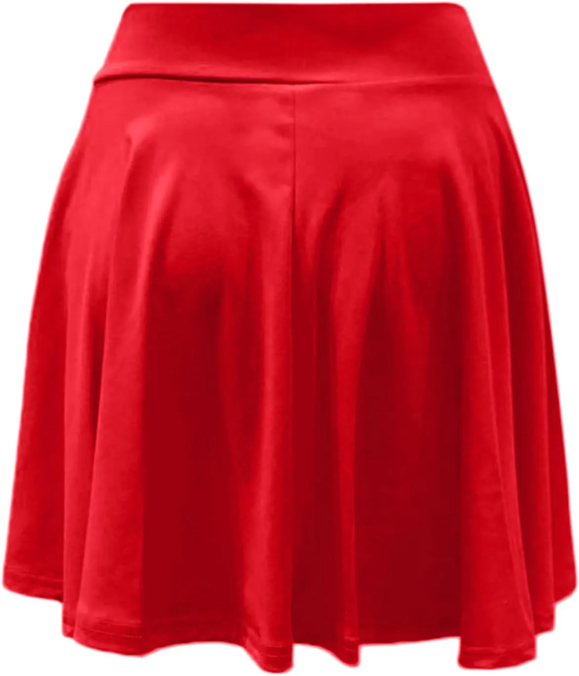 HGps8w Women's Basic A-Line Skirts Versatile Stretchy High Waisted Flared Casual Mini Skater Skirt with Under Shorts