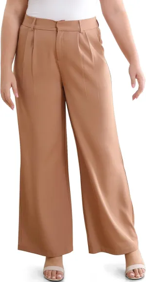 High Waisted Dress Pants for Women Wide Leg Work Pants Business Casual Straight Office Trousers for WomenStandard