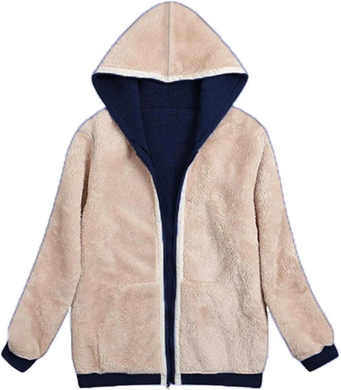 hlysgo Women's Sherpa Fleece Lined Hoodie Jacket Thicker Full Zip Up Comfortable Sweatshirt Winter Jacket Outerwear