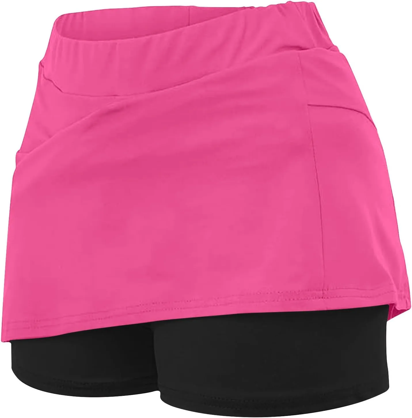 hlysgo Womens Tennis Skort with Shorts High Waisted 2 in 1 Flowy Basic Versatile Skorts Plus Size Workout Athletic Shorts