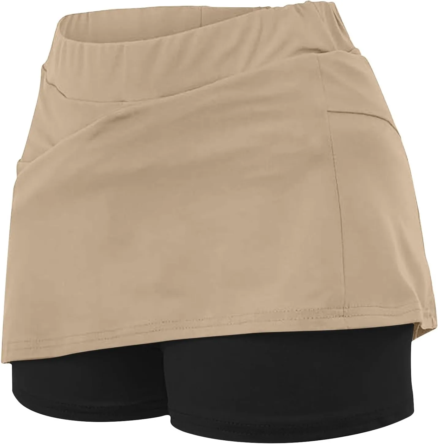 hlysgo Womens Tennis Skort with Shorts High Waisted 2 in 1 Flowy Basic Versatile Skorts Plus Size Workout Athletic Shorts