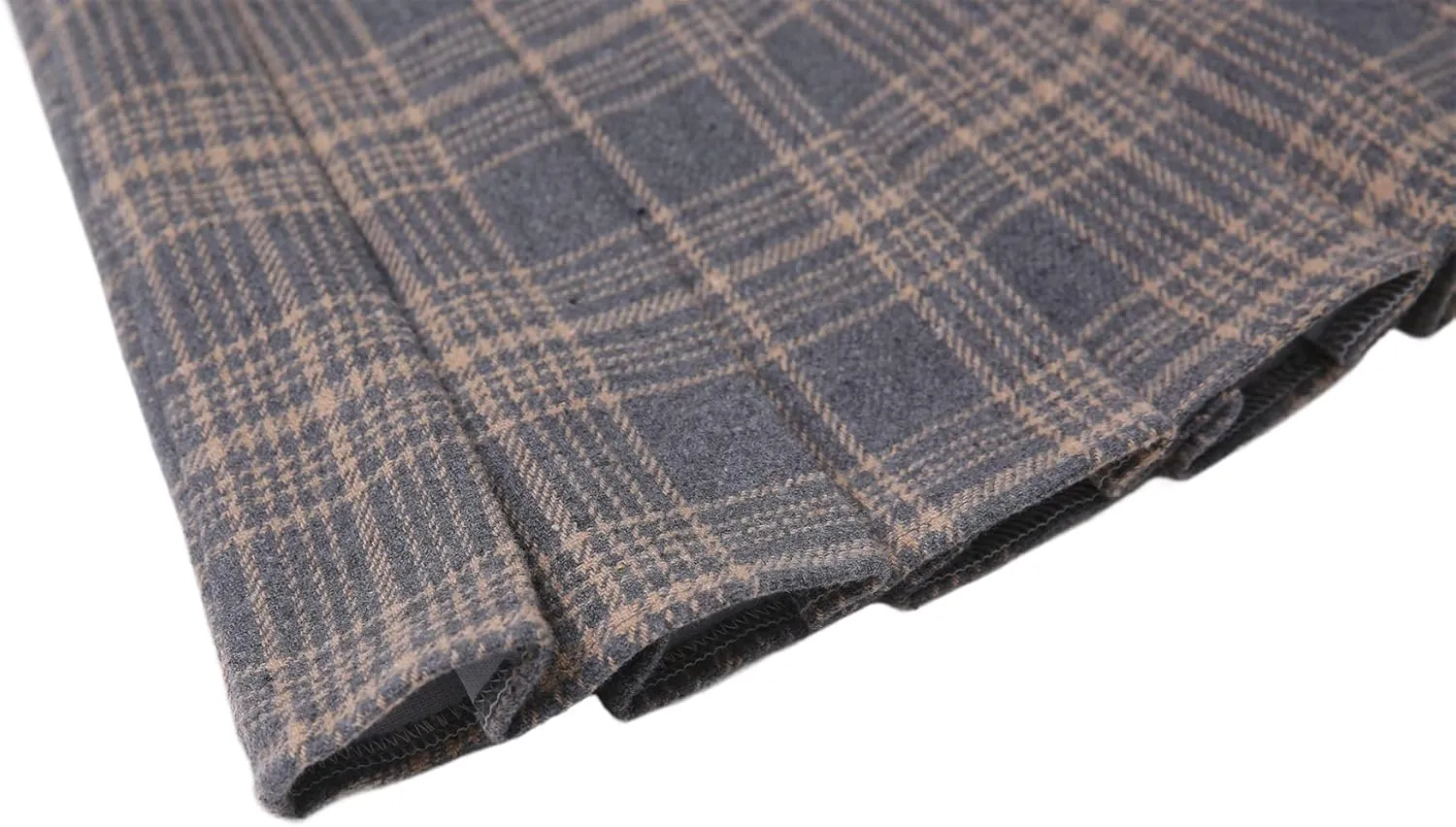 Hoerev Women Girls Thick Wool Fabric for Cold Weather Versatile Plaid Pleated Skirt with Shorts