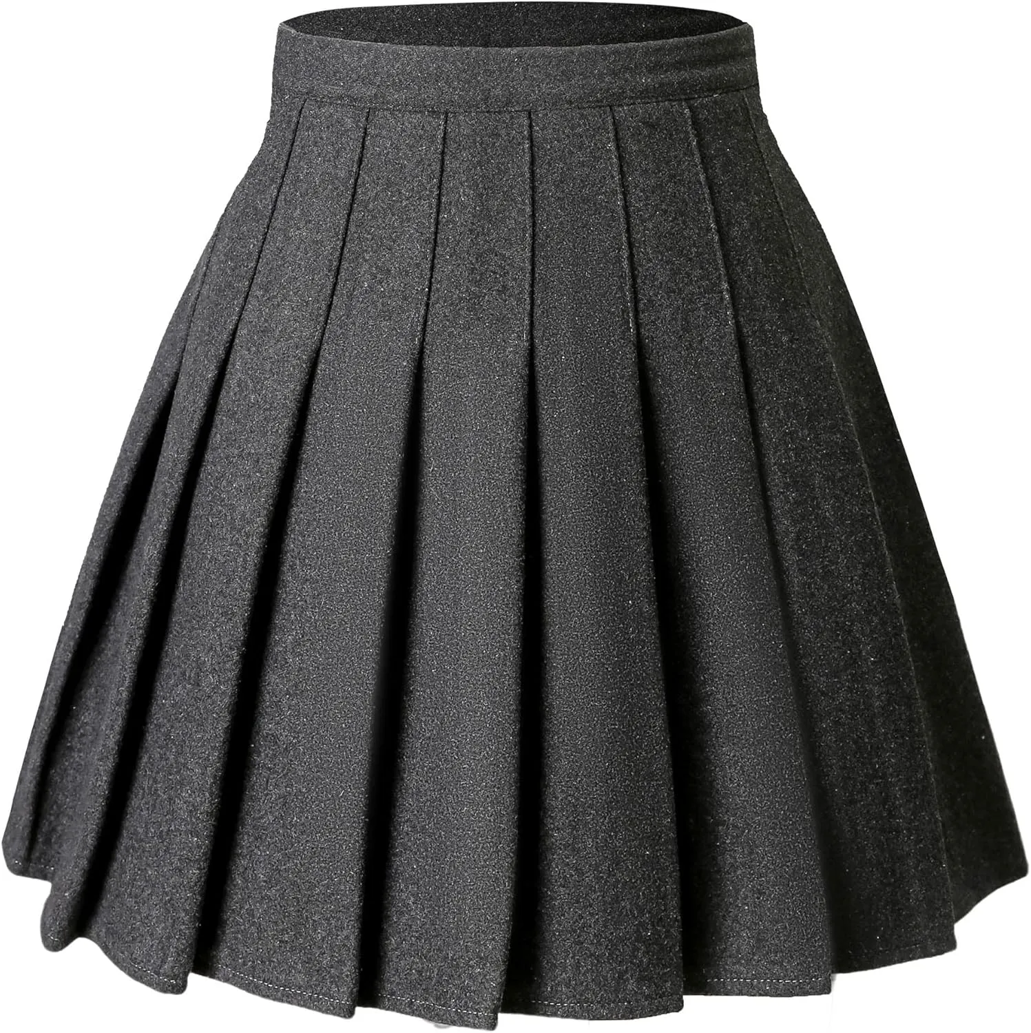 Hoerev Women Girls Thick Wool Fabric for Cold Weather Versatile Plaid Pleated Skirt with Shorts