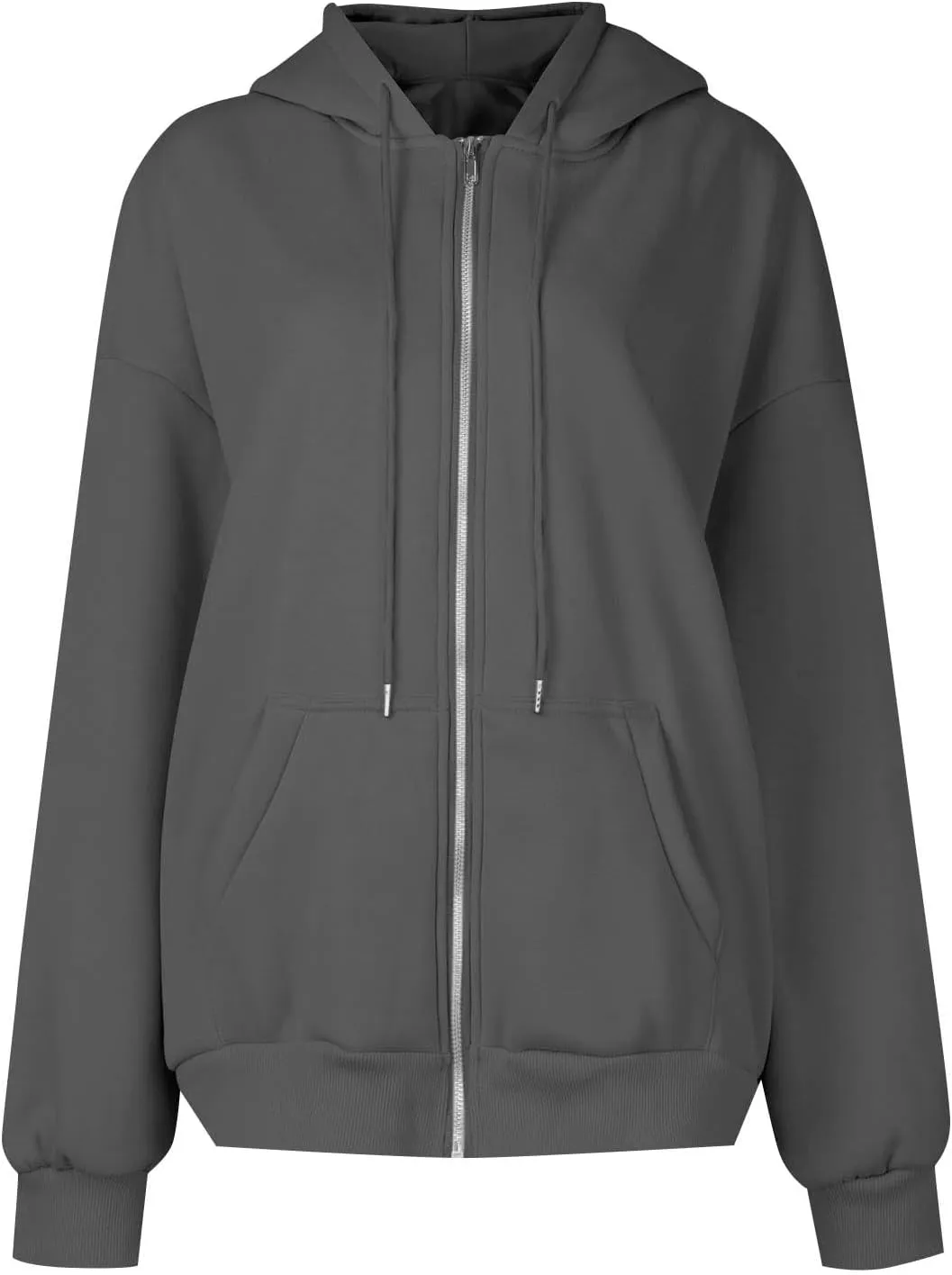 Hoodies for Women 2024 Oversized Long Sleeve Sweatshirts Casual Solid Y2K Jacket Fall Fashion Clothes with Pockets