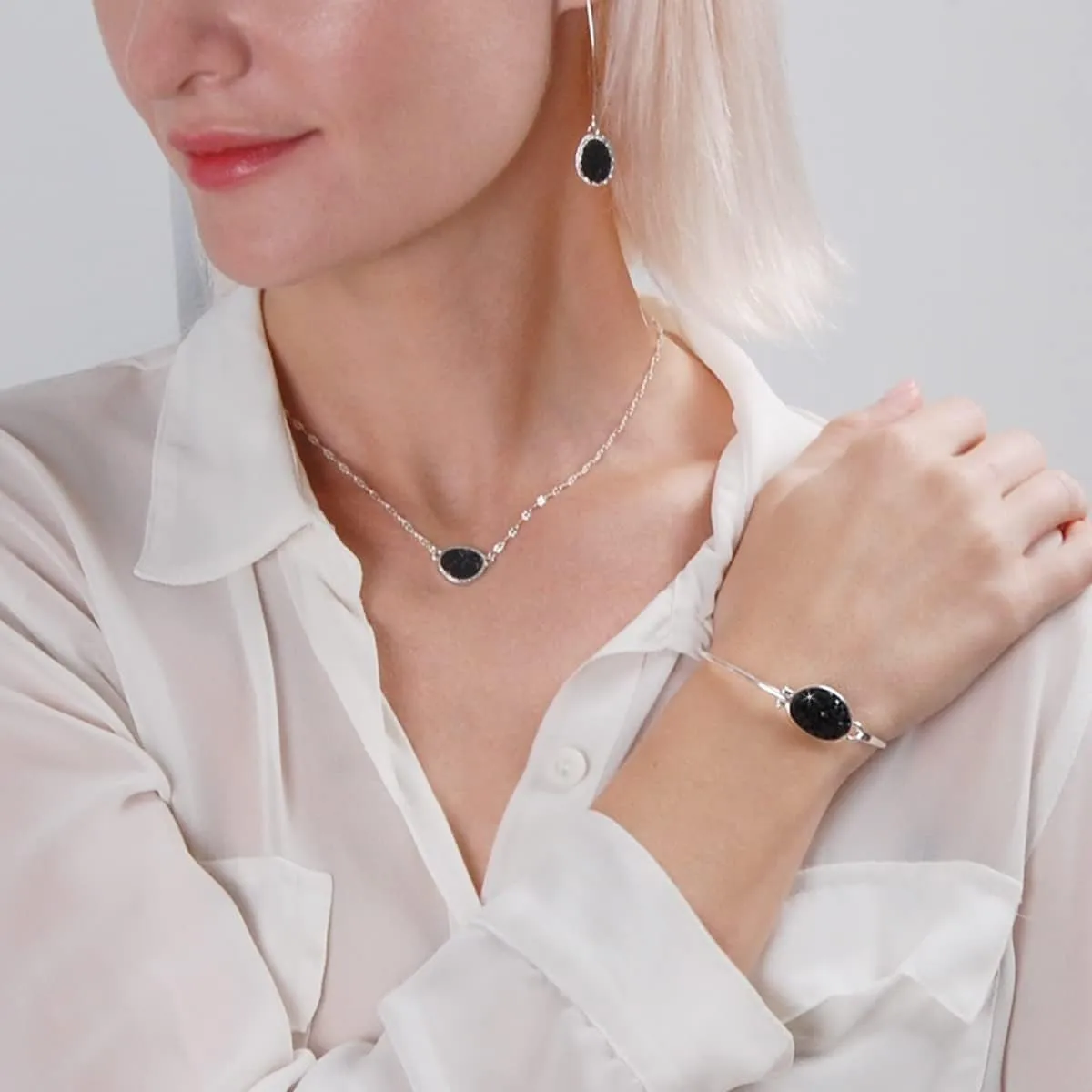 Humble Chic NY Simulated Druzy Cuff Bracelets for Women - Boho Stackable Bangle Bracelet, Plated in Gold, Silver, or Rose Gold Tone with Oval Stone