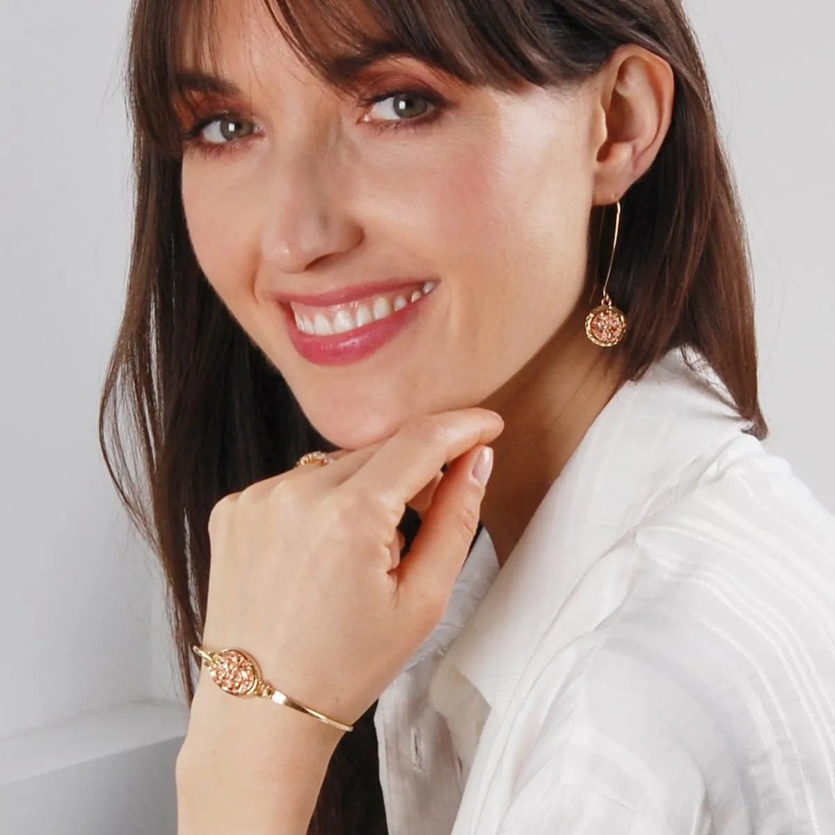 Humble Chic NY Simulated Druzy Cuff Bracelets for Women - Boho Stackable Bangle Bracelet, Plated in Gold, Silver, or Rose Gold Tone with Oval Stone