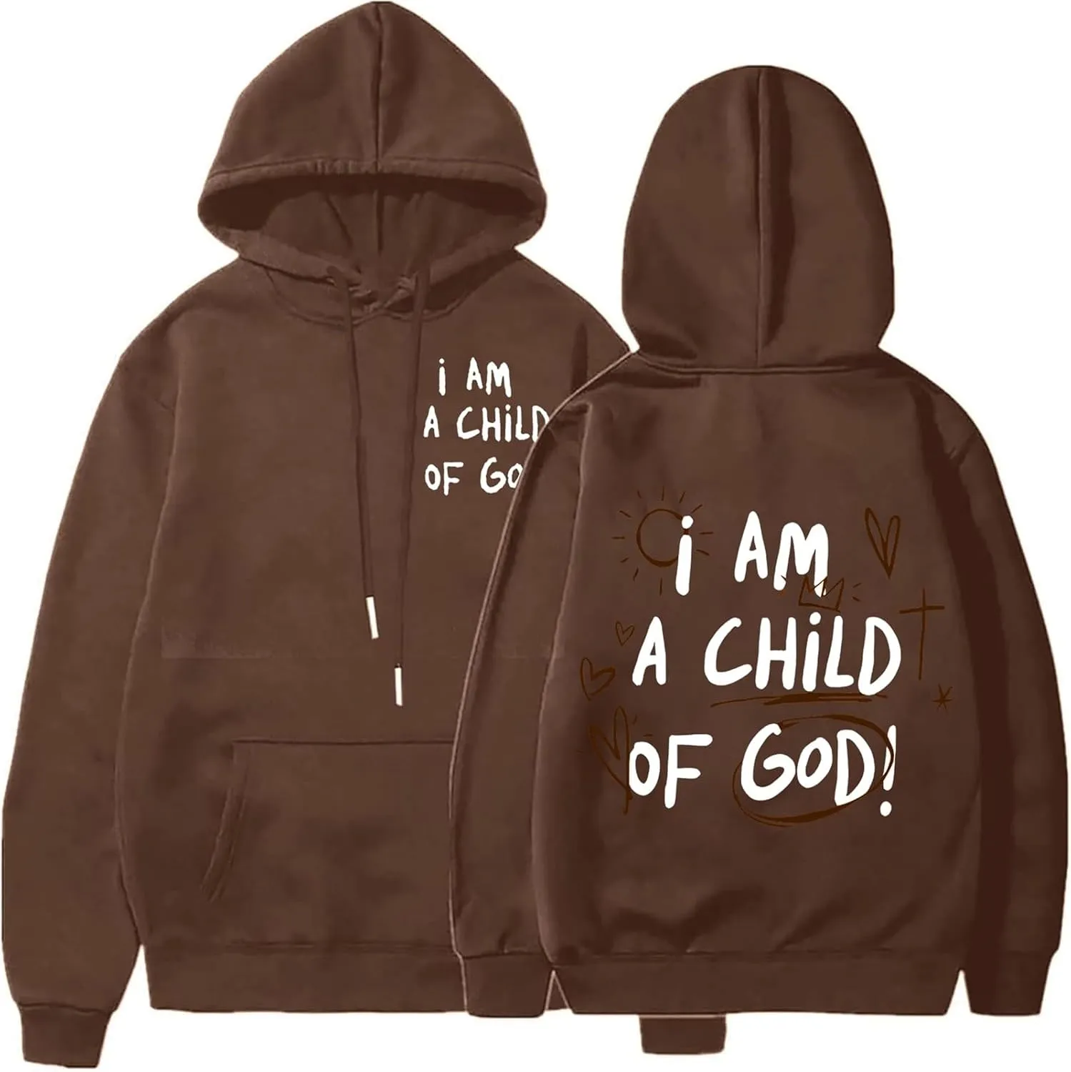 i AM A Child Of F God Graphic Hoodie For Women Long Sleeve Preppy Sweatshirt Y2K Casual Hooded Pullover Tops With Pockets