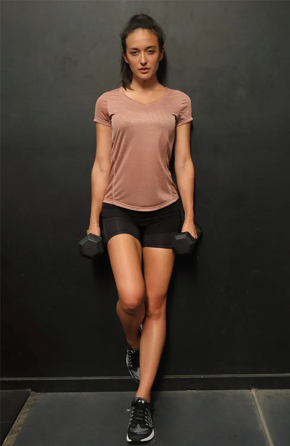icyzone Open Back Workout T-Shirts for Women - Running Gym Shirts Yoga Tops Exercise Short Sleeves
