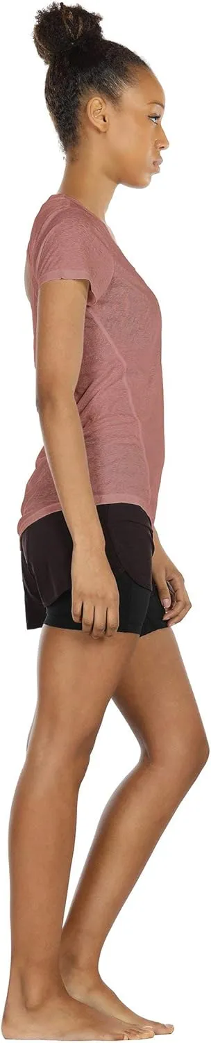 icyzone Open Back Workout T-Shirts for Women - Running Gym Shirts Yoga Tops Exercise Short Sleeves