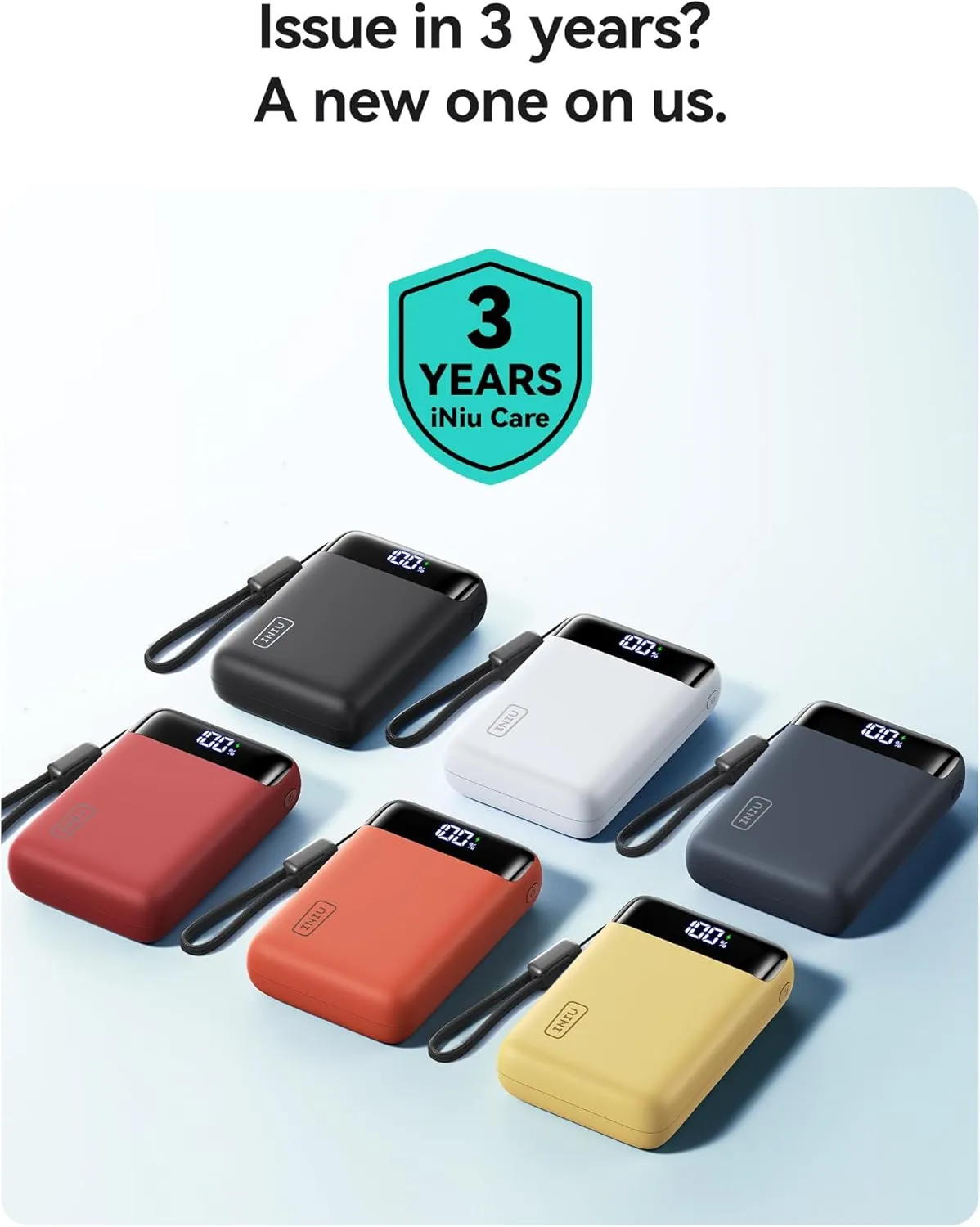 INIU Portable Charger, Smallest 22.5W 20000mAh USB C in & Out Power Bank Fast Charging, PD 3.0 QC 4.0 LED Display Phone Battery Pack Compatible with iPhone 16 15 14 13 Pro Samsung S23 Google iPad etc