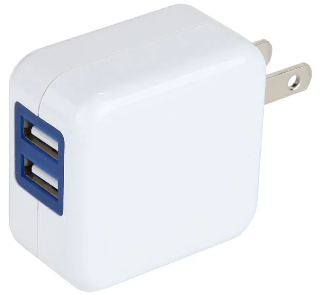 iTD Gear 2.4A Dual USB Wall Charger in White