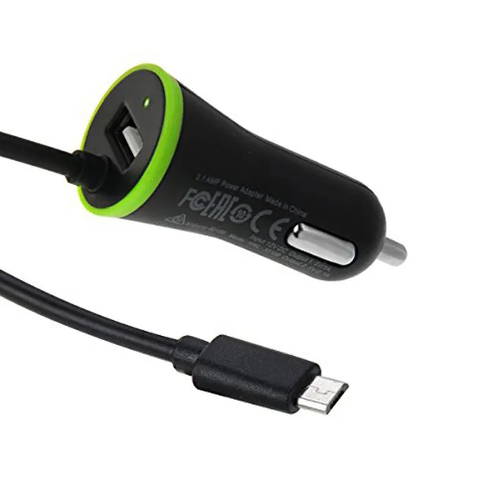 iTD Gear 3.4A Car Charger with Micro USB Coiled Cable