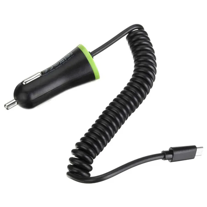 iTD Gear 3.4A Car Charger with Micro USB Coiled Cable