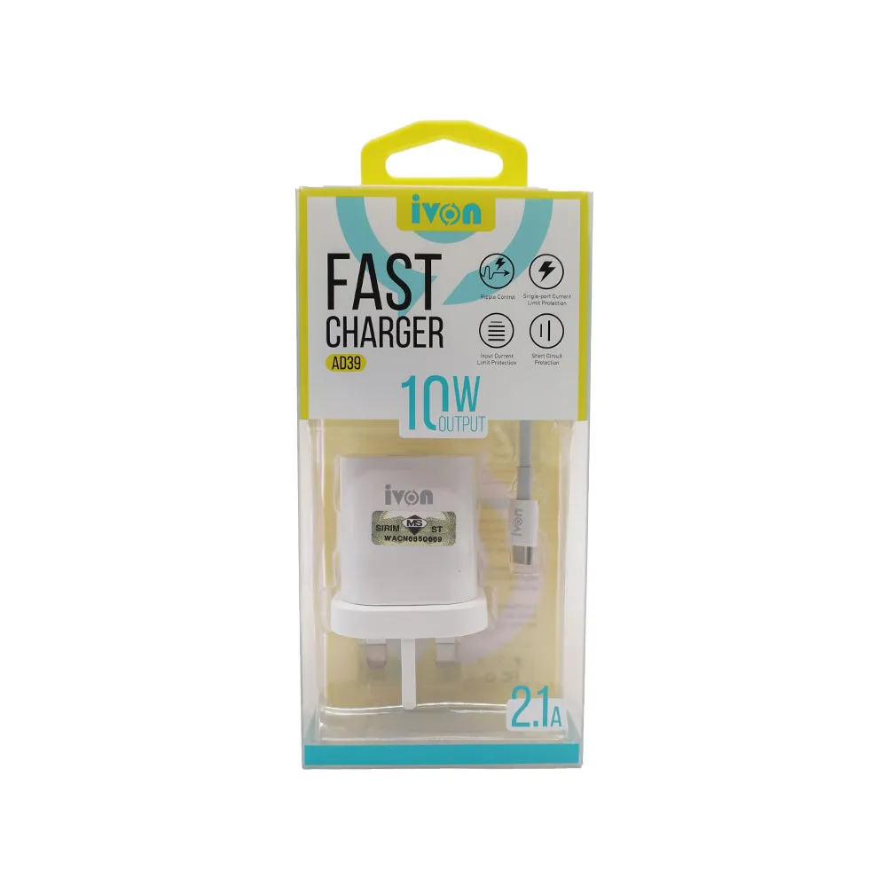 IVON AD39 10W Fast Charging Wall Charger