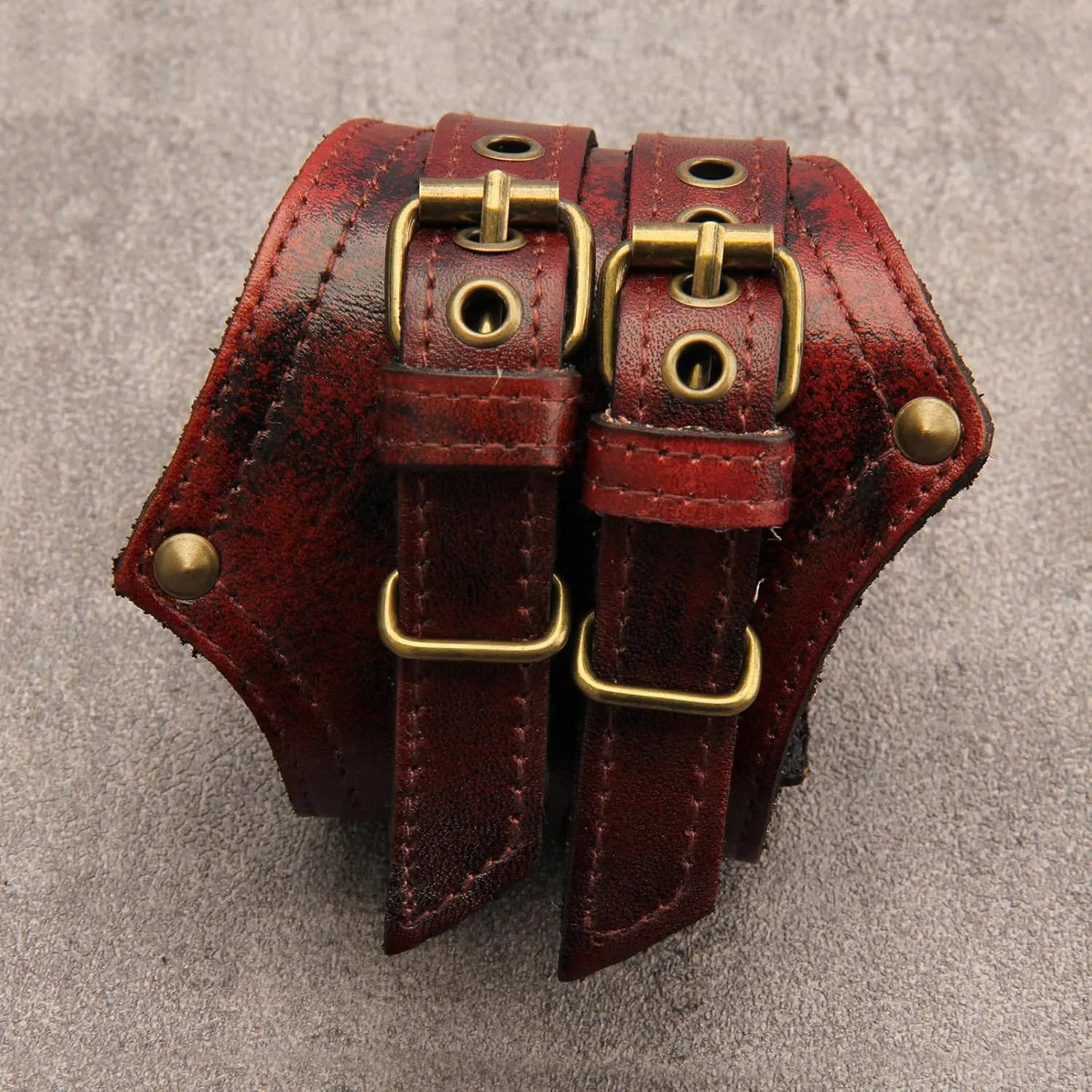 Jeilwiy Leather Cuff Bracelet for Men Faux Leather Wrist Cuff Wide Leather Wristband Punk Leather Bracelets