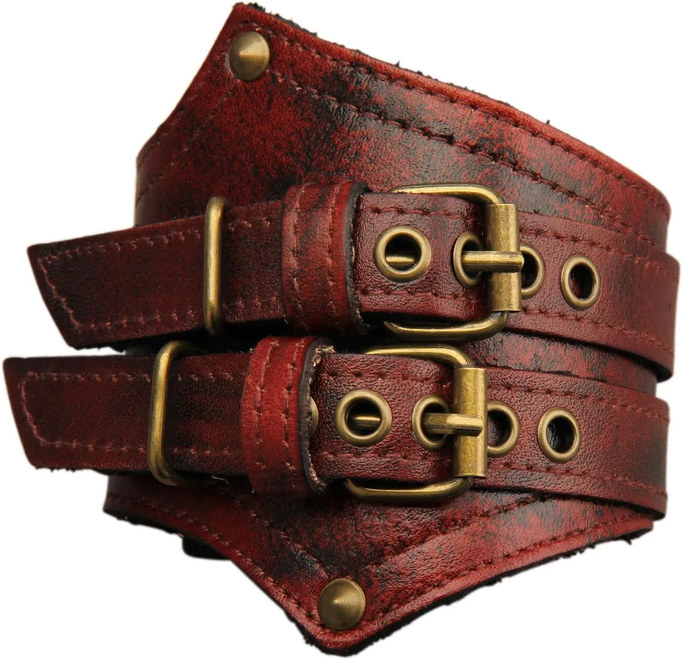 Jeilwiy Leather Cuff Bracelet for Men Faux Leather Wrist Cuff Wide Leather Wristband Punk Leather Bracelets