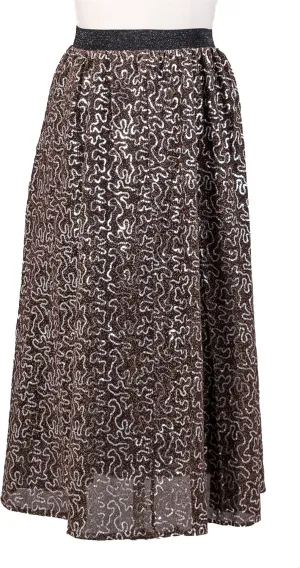 KARACHIC BY NF Women's Sexy Layered Sequin High-Waist Long Maxi Skirts - Evening Party Skirt