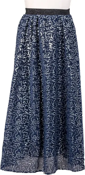 KARACHIC BY NF Women's Sexy Layered Sequin High-Waist Long Maxi Skirts - Evening Party Skirt