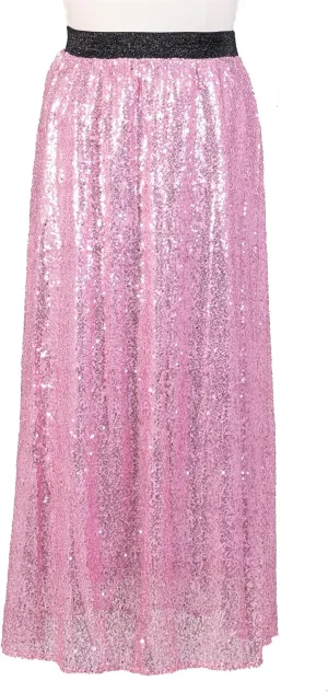 KARACHIC BY NF Women's Sexy Layered Sequin High-Waist Long Maxi Skirts - Evening Party Skirt