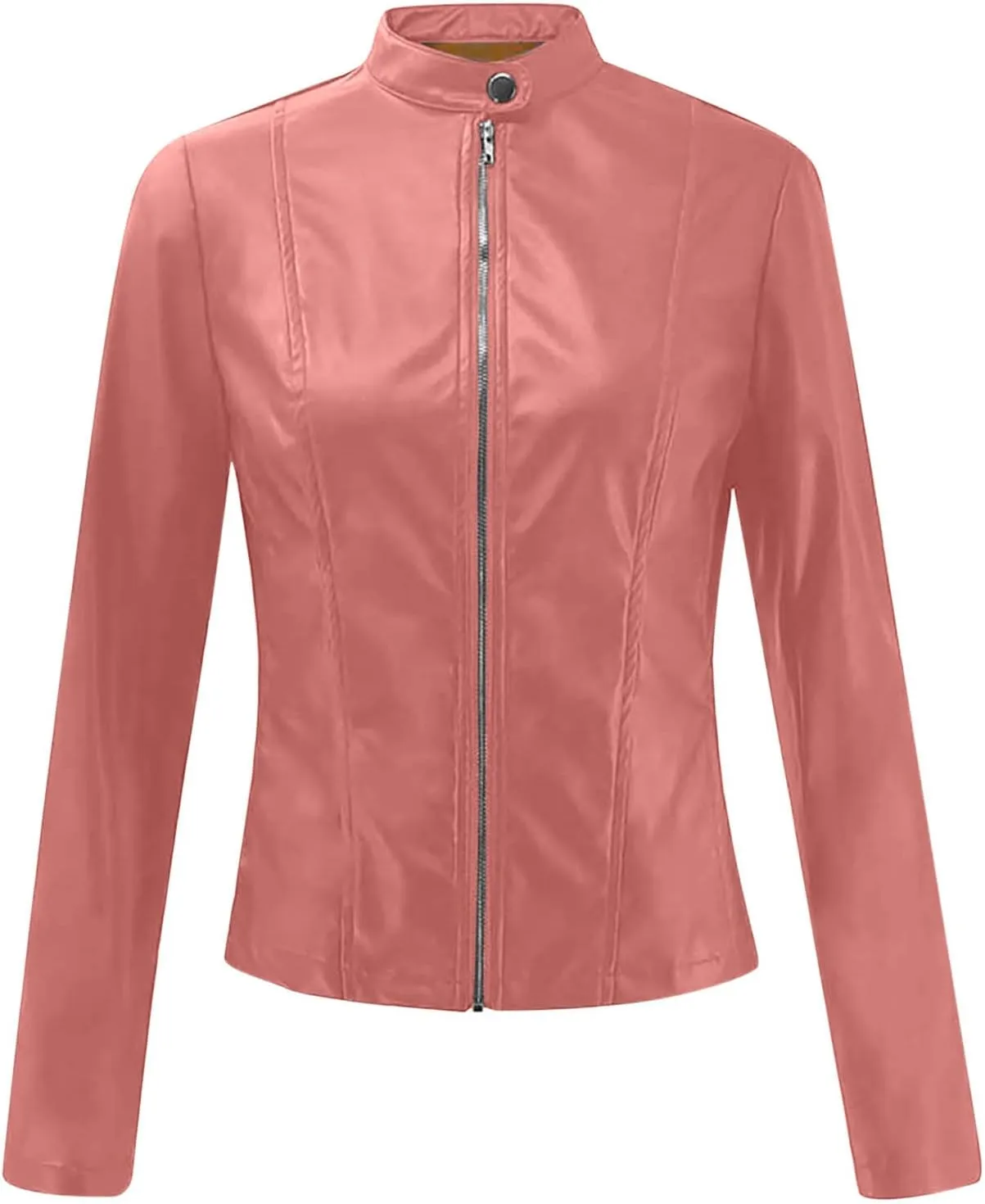 Kuluzego Womens Cardigan Front Coat Baby Tees Jacket Outerwear for Women Long Sleeve Faux Leather Fall Winter Coat 2025 Y2K