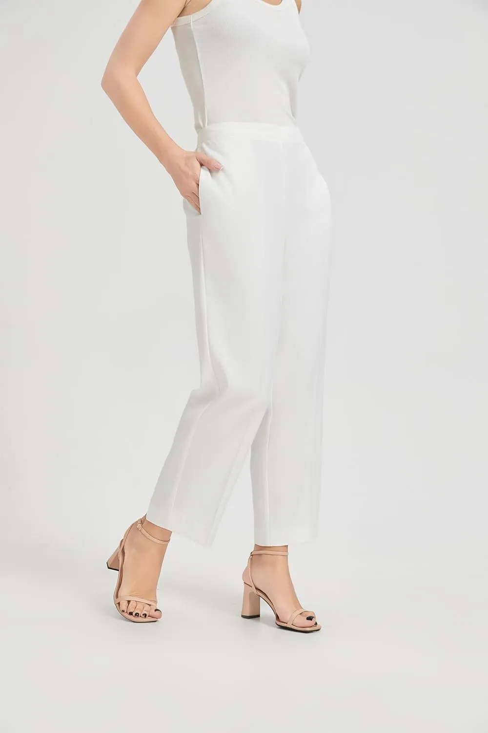 KYAL Women's High Waisted Stretchy Work Pants Straight Leg Business Office Trousers