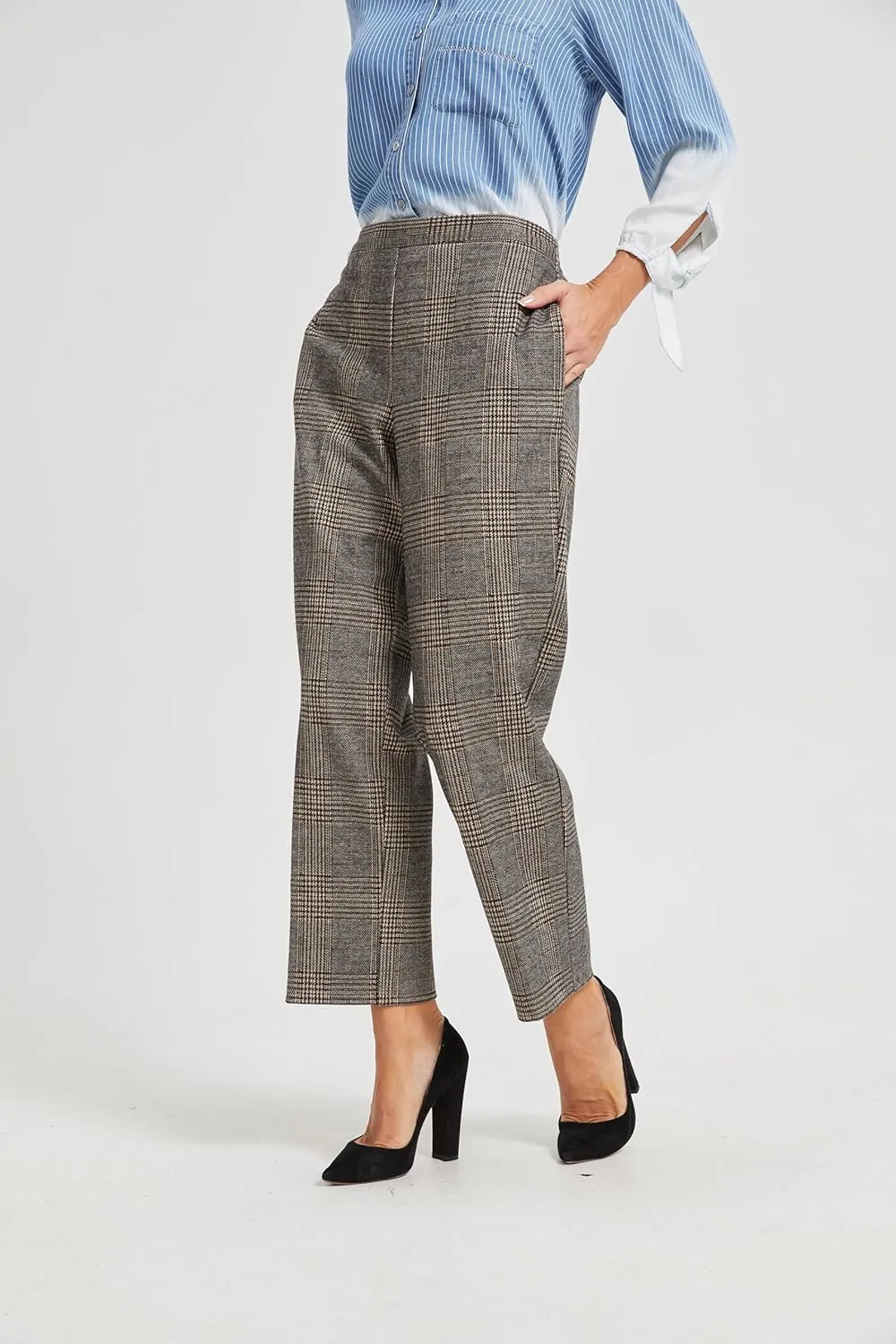 KYAL Women's High Waisted Stretchy Work Pants Straight Leg Business Office Trousers