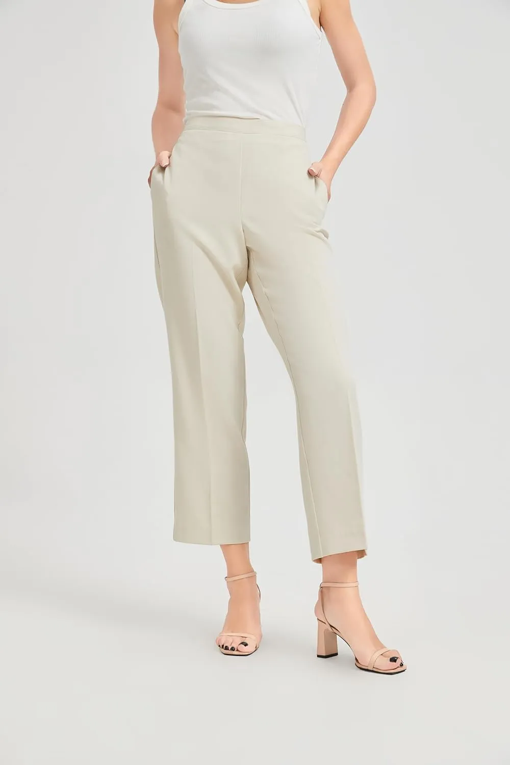 KYAL Women's High Waisted Stretchy Work Pants Straight Leg Business Office Trousers